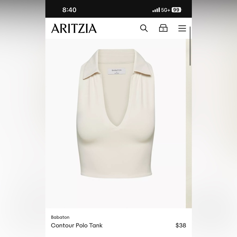 Aritzia Babaton Contour Polo Tank size medium